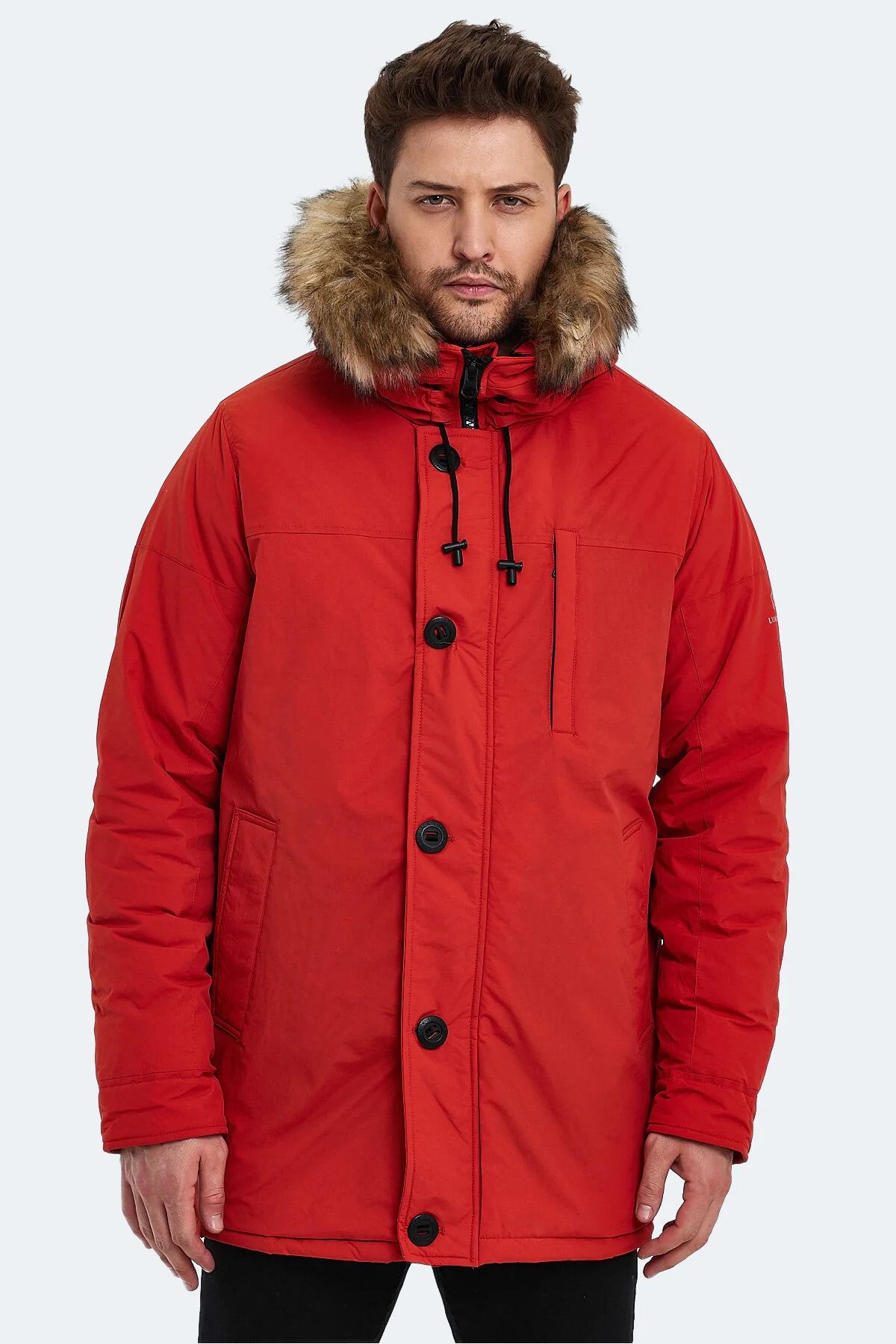 lumberjack Palton Pentru Bărbați, Portocaliu, Hidrofug, Cu Glugă Masculin - 2XL
