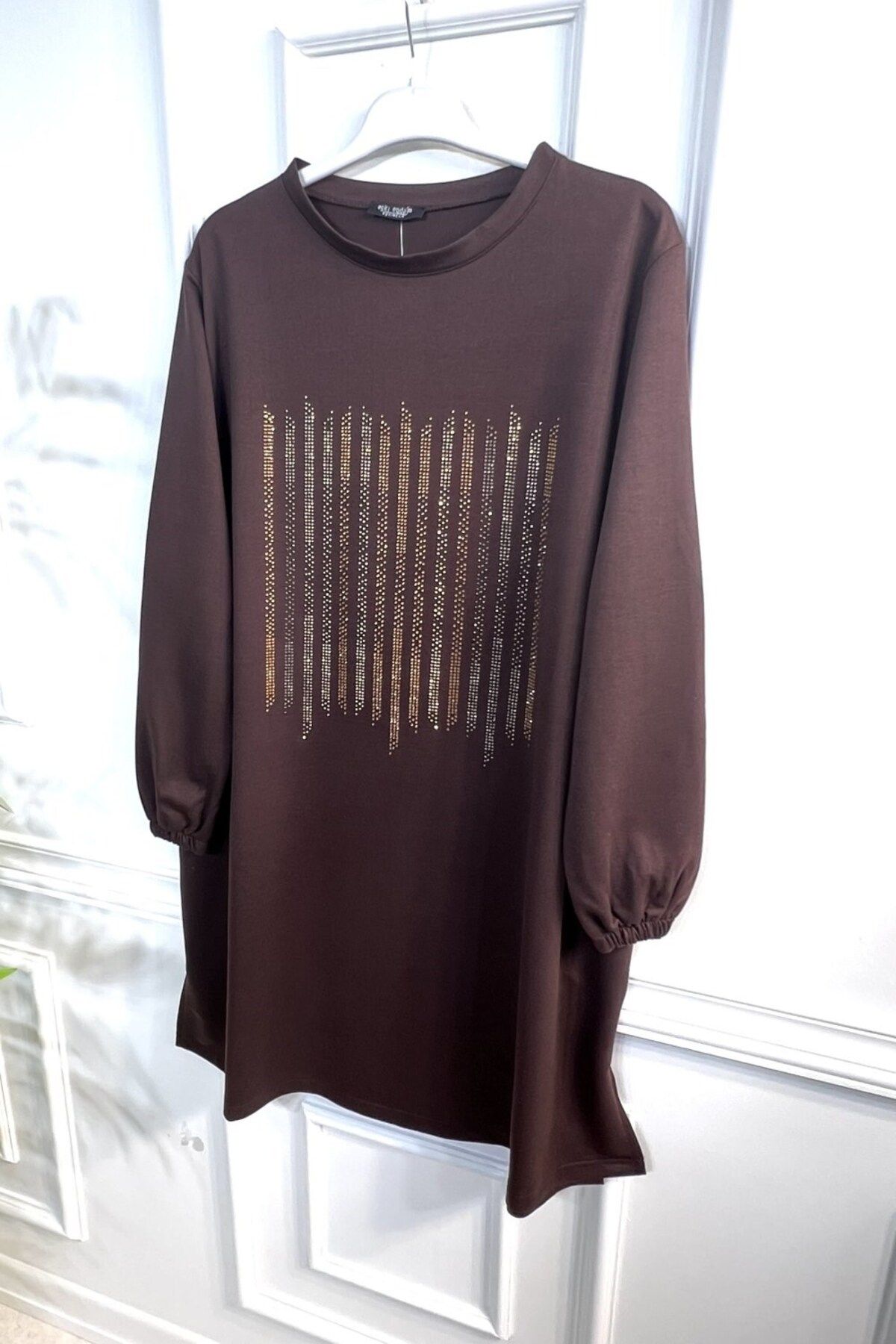 Aşkı Endam-Two Thread Tunic with Rhythm Stone Detail - Brown 4