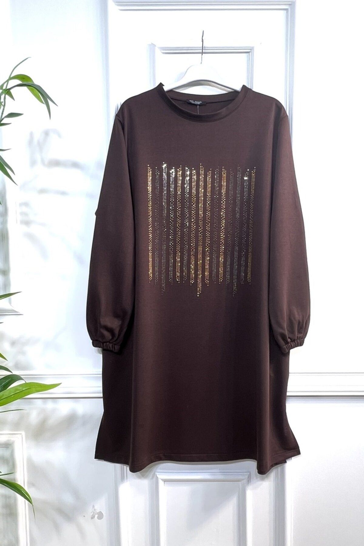 Aşkı Endam-Two Thread Tunic with Rhythm Stone Detail - Brown 1