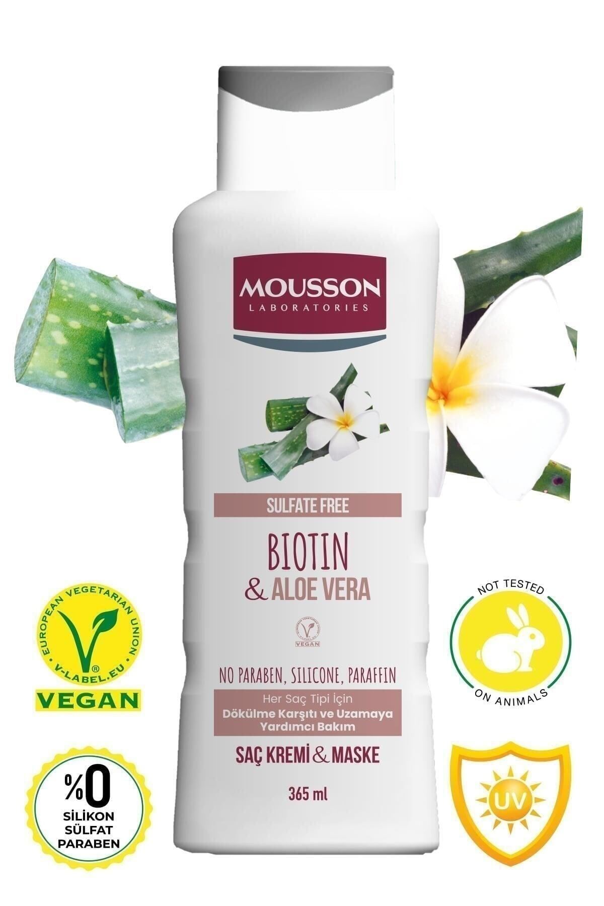 Mousson-Anti-Shedding and Growth Hair Care Cream and Mask Containing Biotin and Aloe Vera 365 ml 5