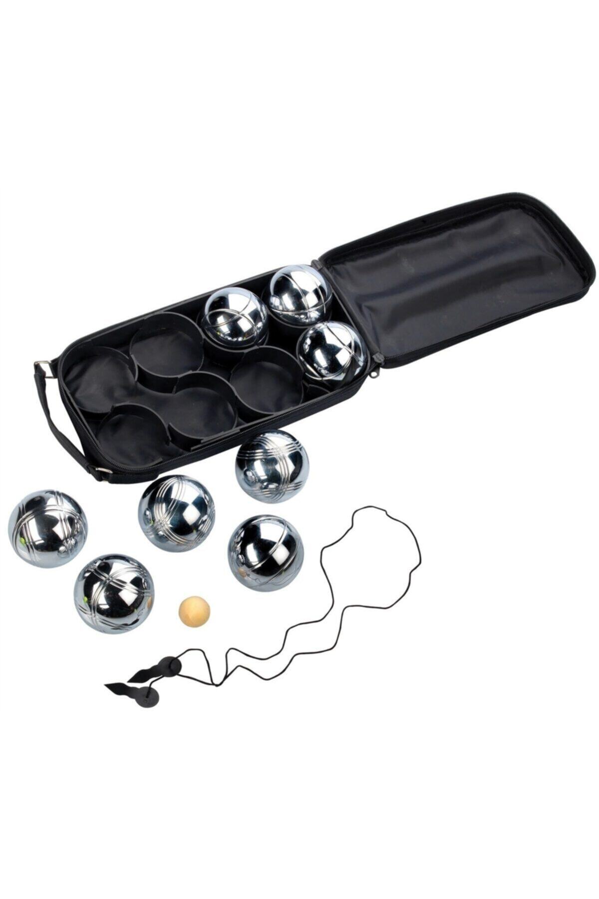 Povit-8-Piece Bocce Set with Bag 8 Pieces Chrome Steel Bocce Balls (720 gr) + Wooden Pallino and Tape Measure Gift 4