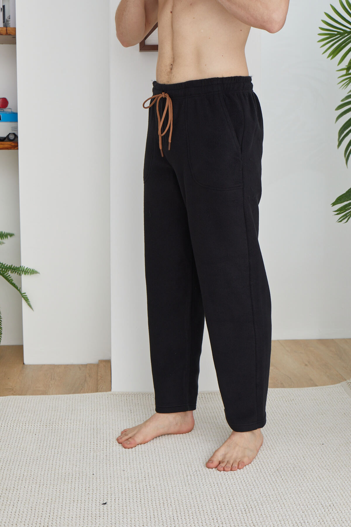 KLY Unisex Siyah Polar Eşofman Altı