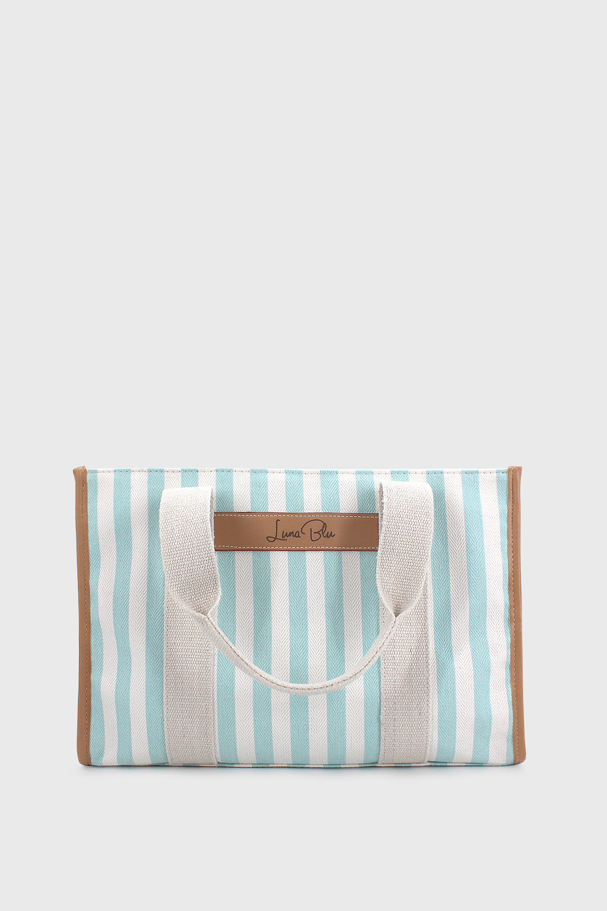 Women's Striped Linen Tote Bag