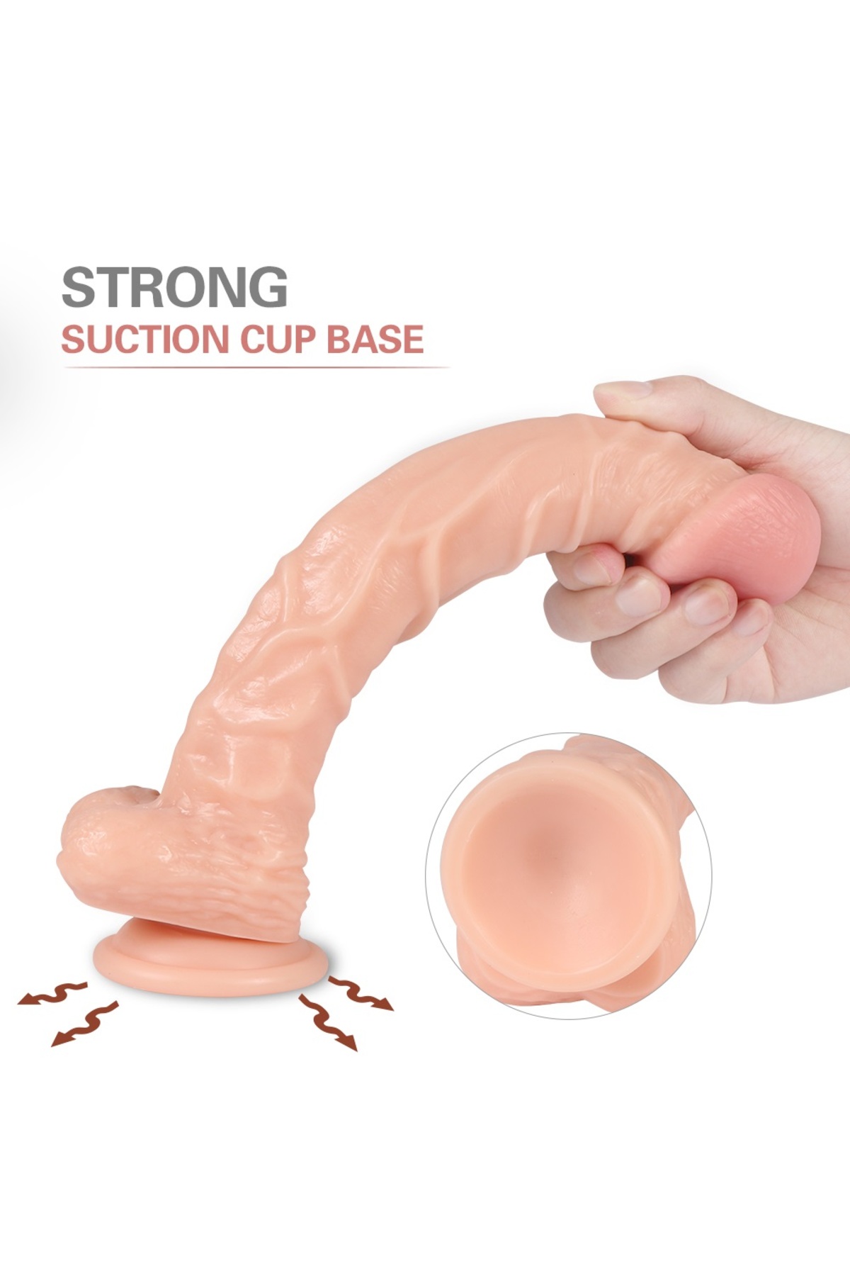 Hızlıexpress 25 cm Vantuzlu Gerçekçi Realistik Kalın Penis Dev Dildo 7