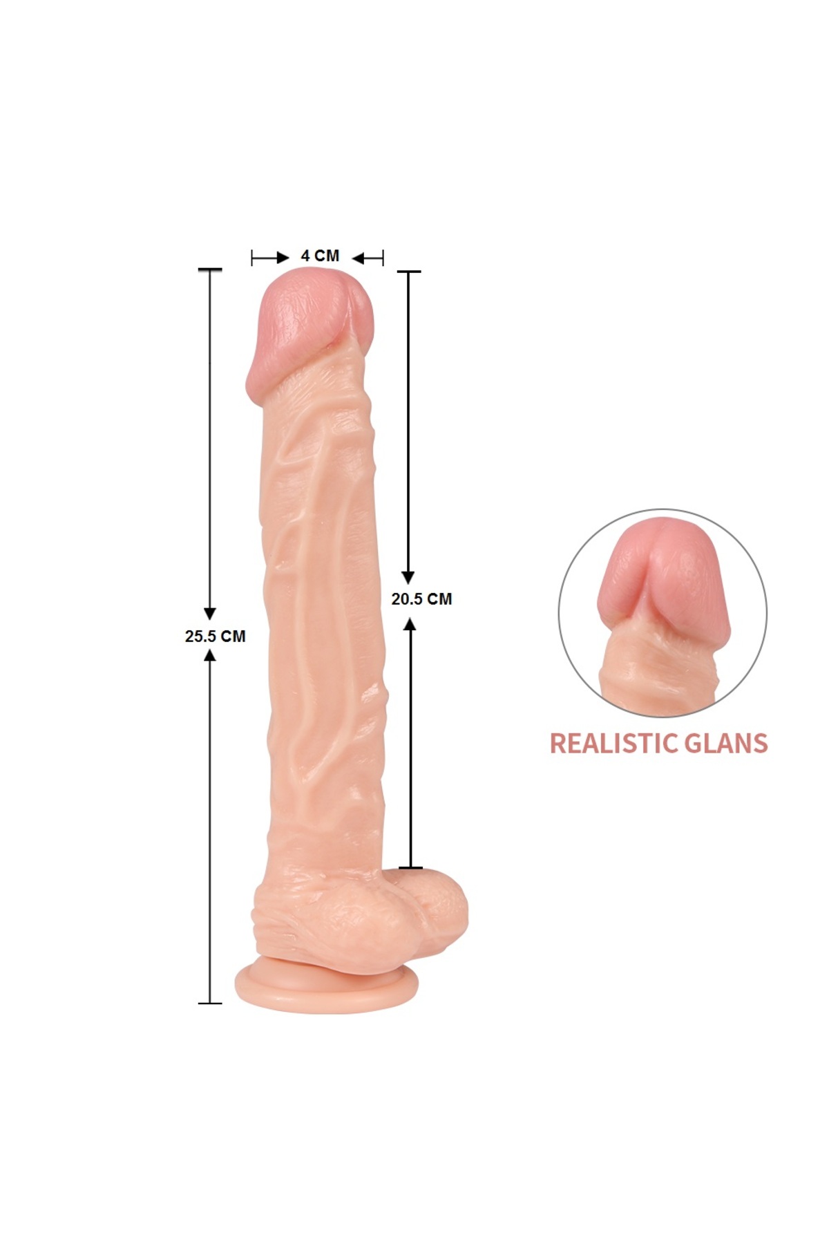 Hızlıexpress 25 cm Vantuzlu Gerçekçi Realistik Kalın Penis Dev Dildo 6