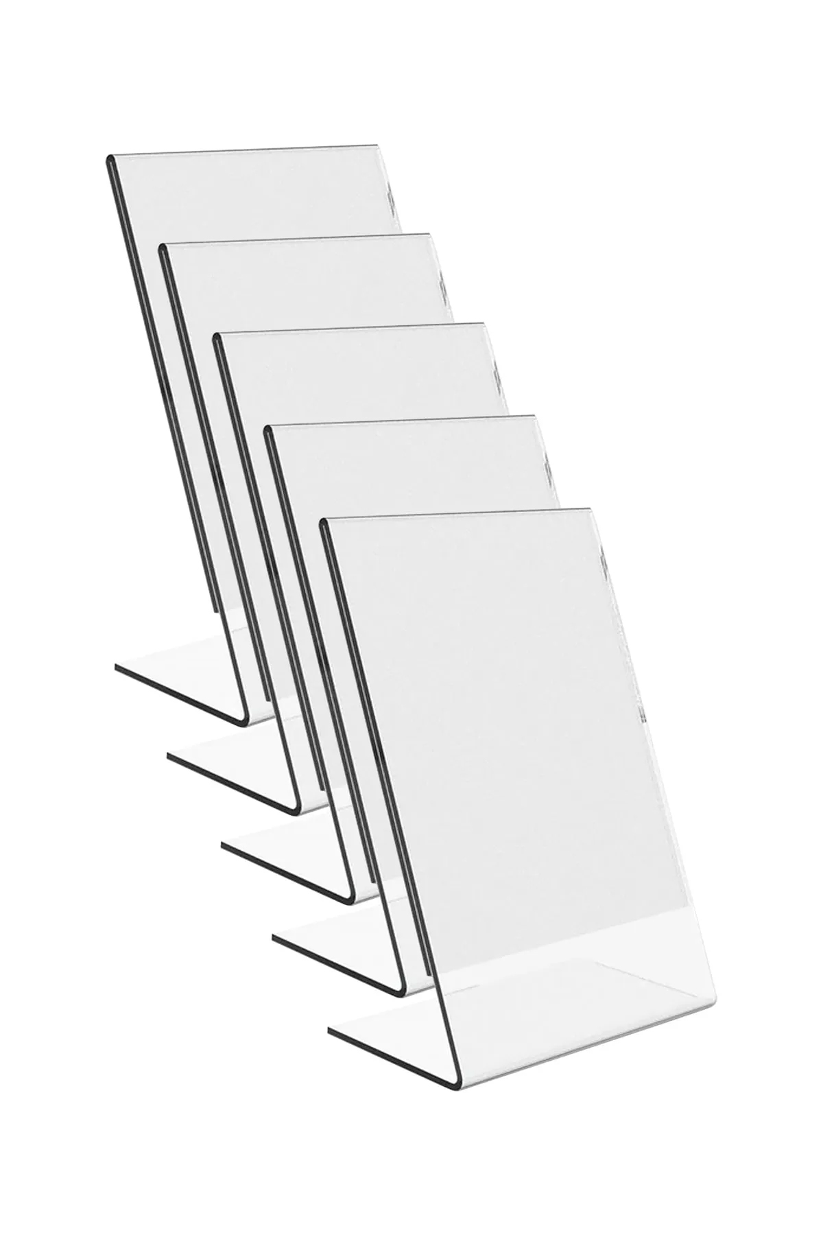 ÖzgürceSeç Masaüstü L Tipi Dikey Pleksi Föylük Broşürlük Fiyatlık A6 (10X15) 5 Adet