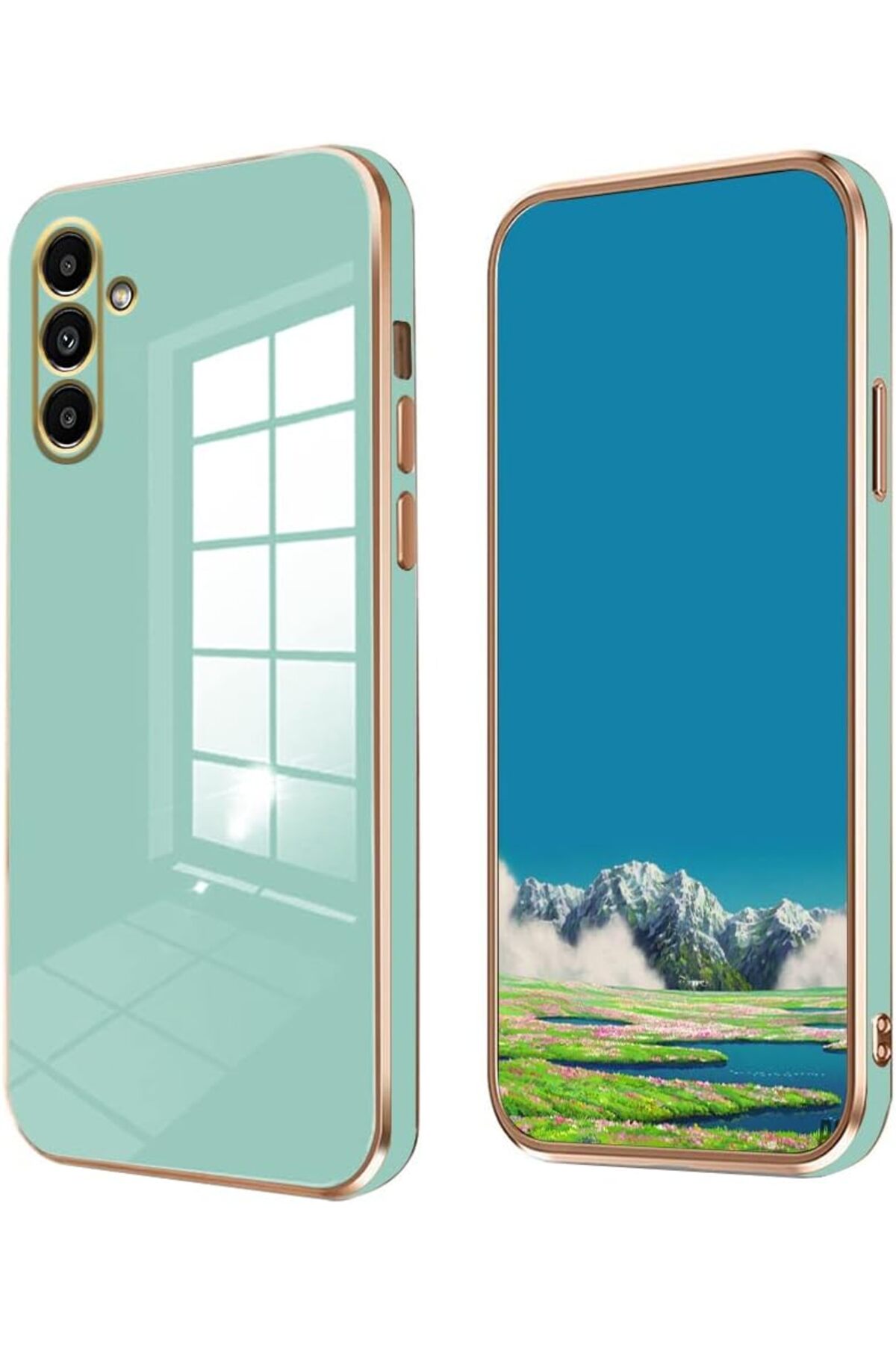 Samsung Galaxy A14 Compatible Case Gold Detailed Vivid Color Silicone