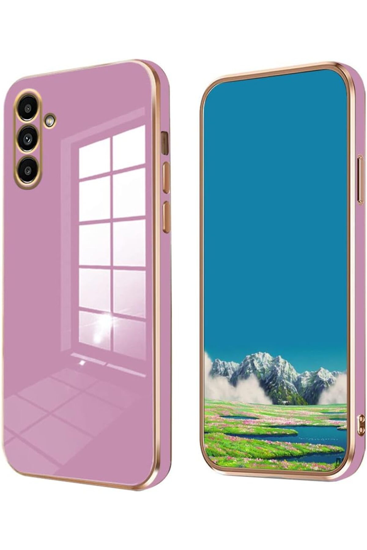 Samsung Galaxy A14 Compatible Case Gold Detailed Vivid Color Silicone