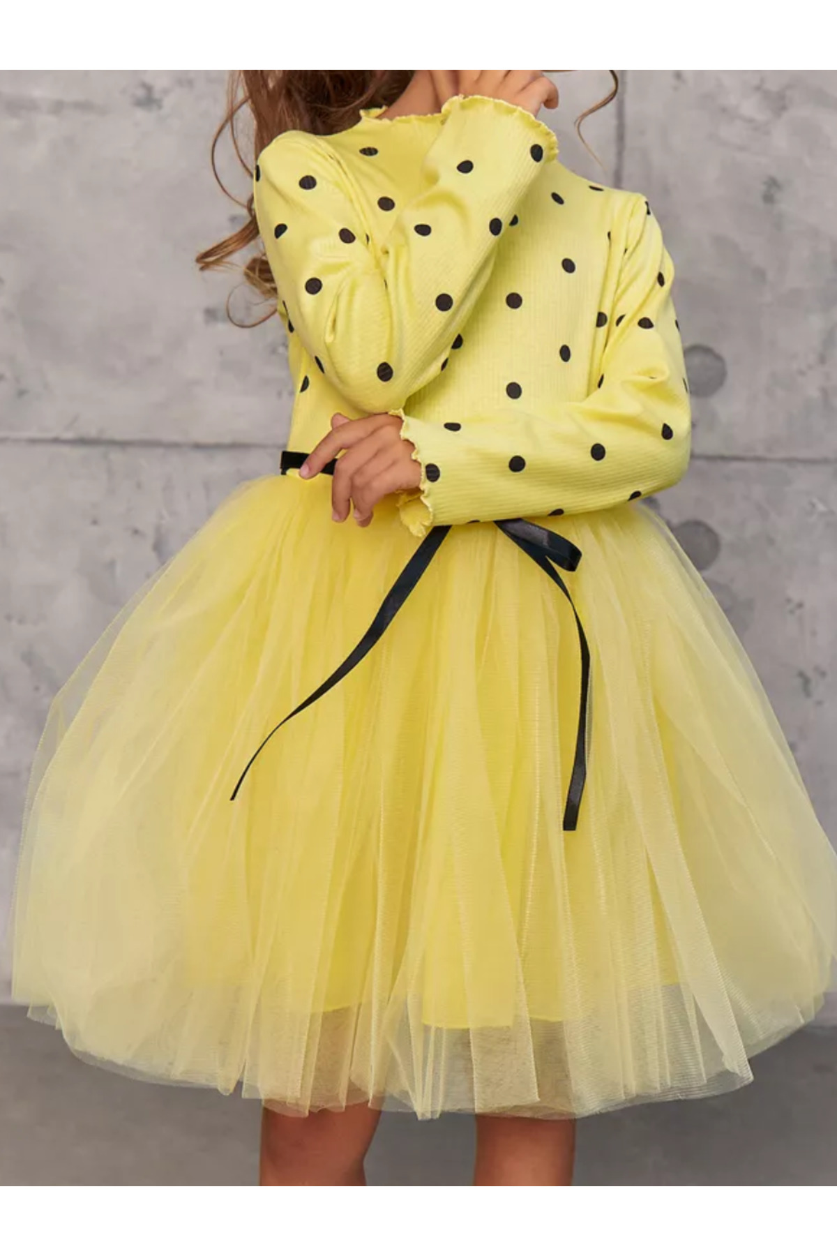 nc gift Kız Bebek Çocuk Puantiyeli 4 Mevsim Esnek Likralı Kabarık Tütü Elbise fotoğrafı 4 (önizleme)