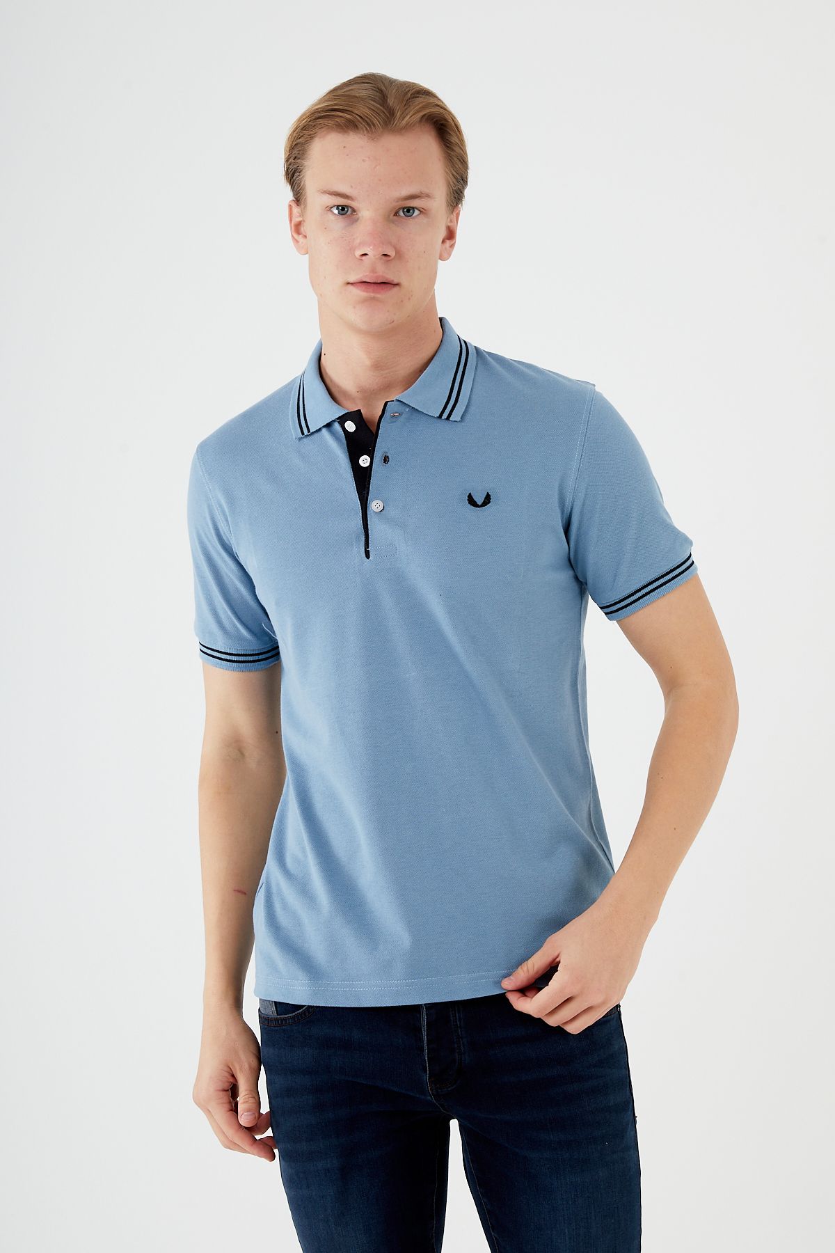 Denim blue outlet polo shirt