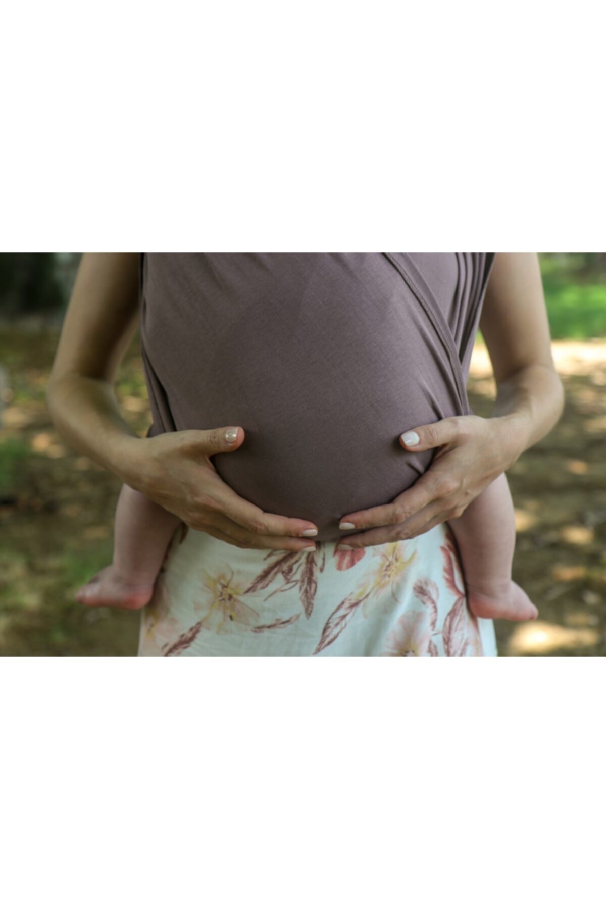 Neko Tuniko Bebek Taşıma Şalı Kahverengi ( Wrap Sling) Şapka Ve Kese Hediyelidir! fotoğrafı 3 (önizleme)