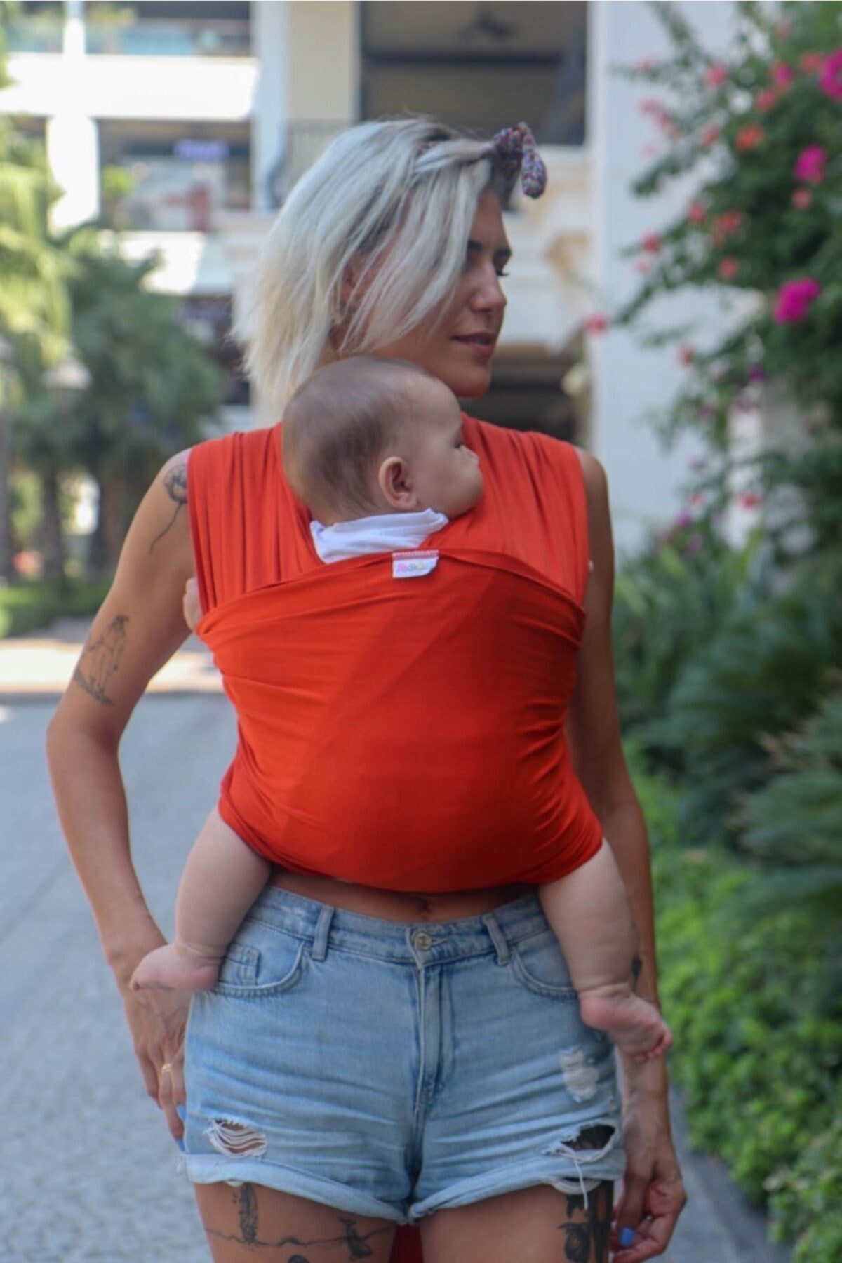 Neko Tuniko Bebek Taşıma Şalı Turuncu ( Wrap Sling) Şapka Ve Kese Hediyelidir! fotoğrafı 4 (önizleme)