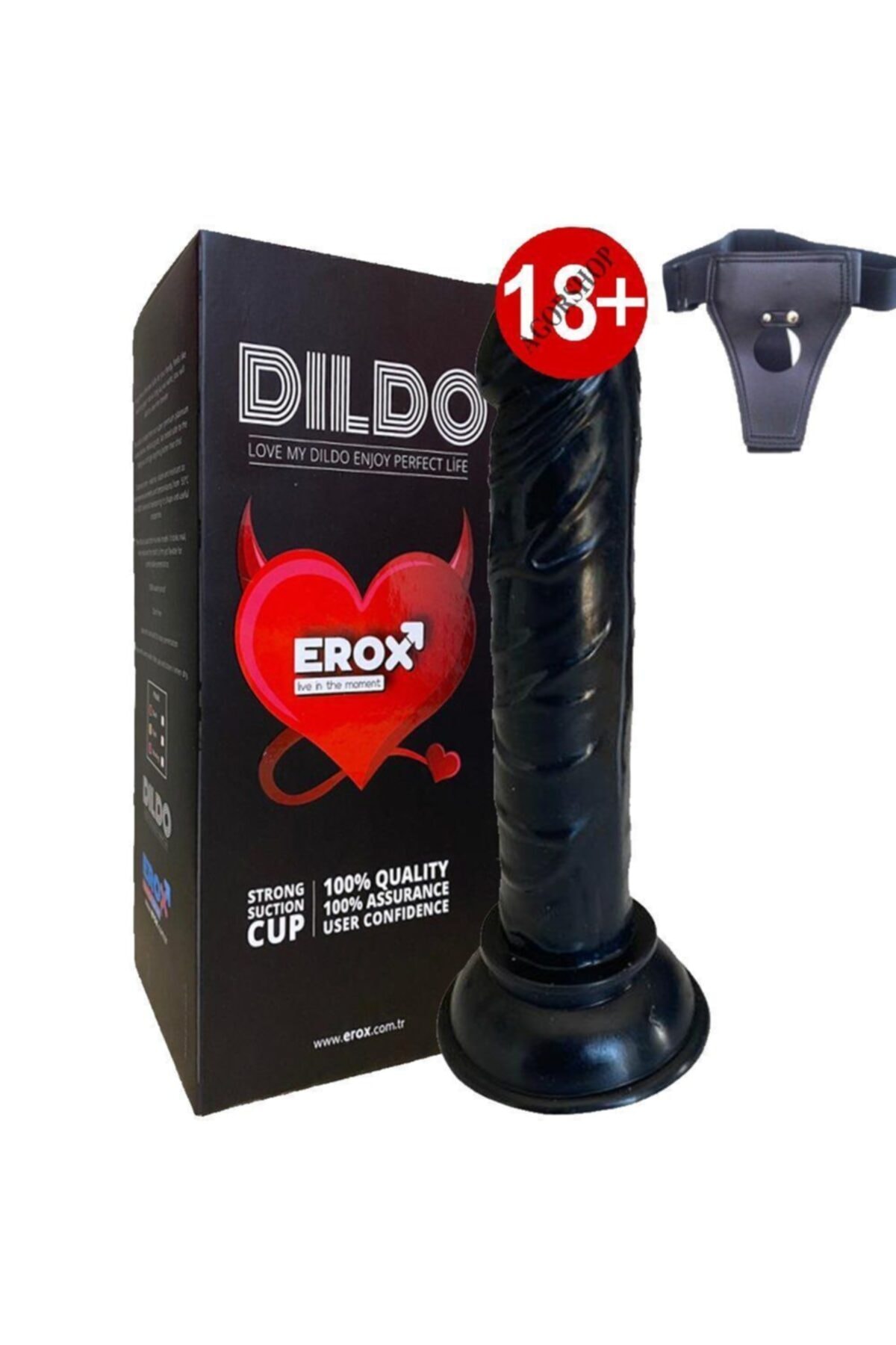 Erox Dildo Blues 14 cm Anal Ve Vajinal Yumuşak Doku Kemerli Zenci Realistik Penis