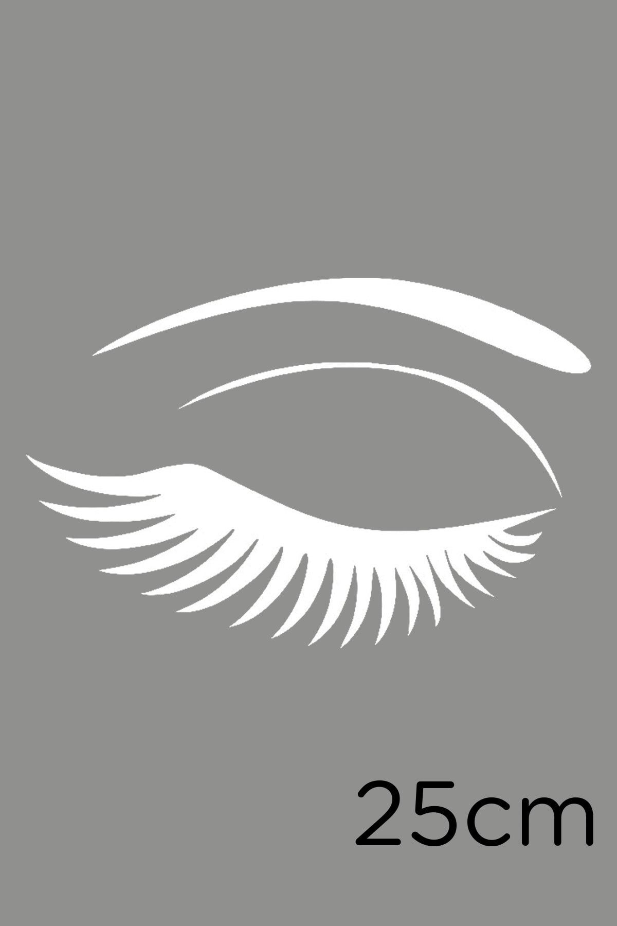 MIGNATIS Autocolant Auto Vehicul Rimelli Long Lashes 25cm - Alb - One Size