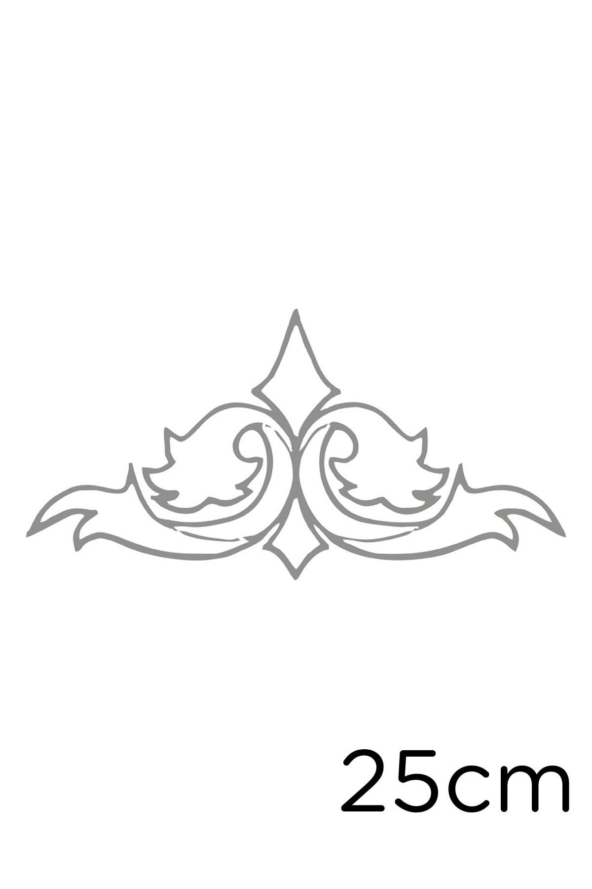 MIGNATIS-Right Left Effect Clover Pattern Sticker Paste 25cm - Gray 1