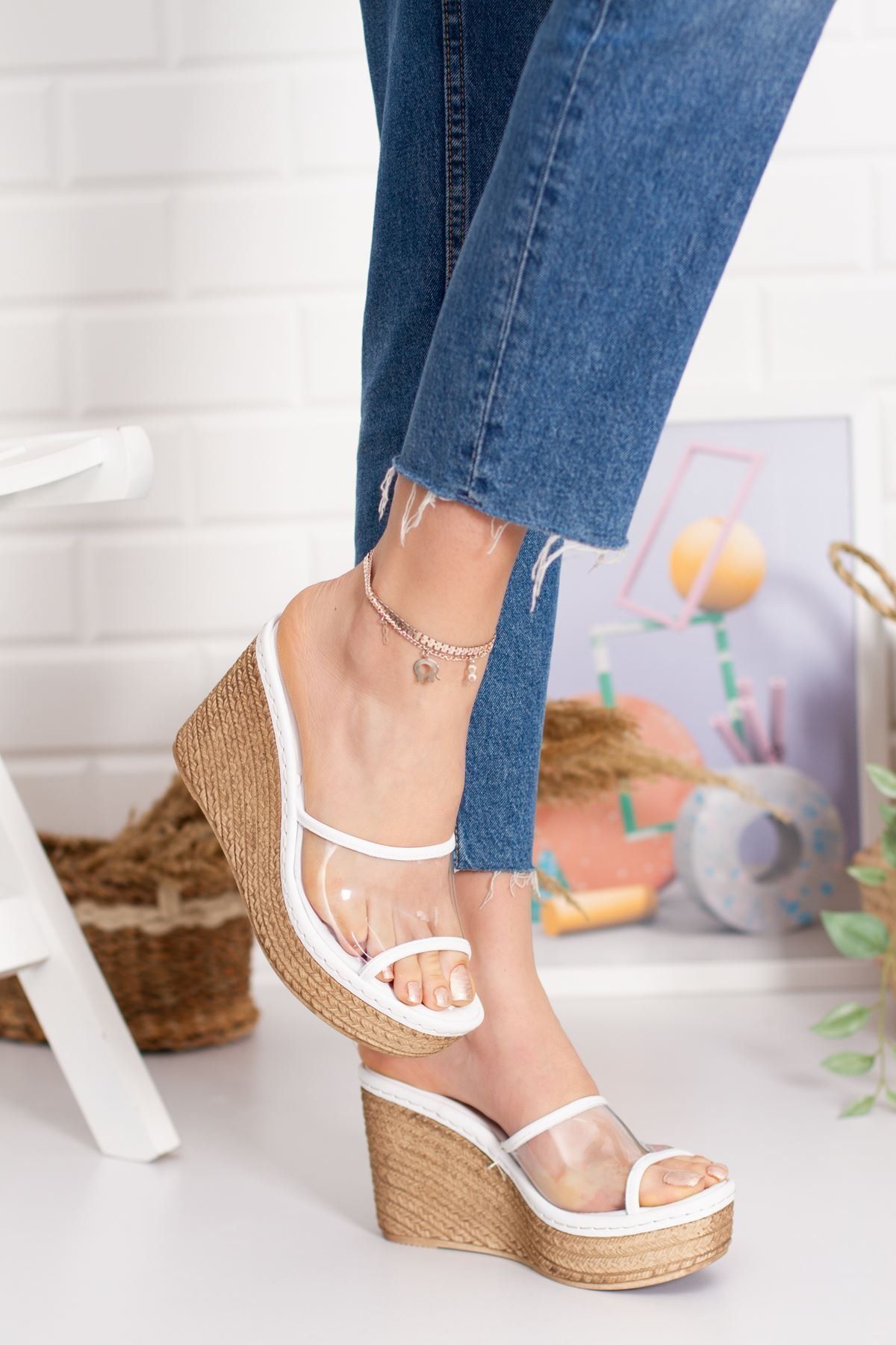 Transparent wedges sandals shop