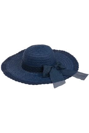 Y1730-02 Lacivert Kadın Hasır Şapka