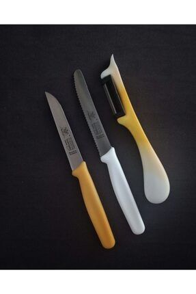 Sebze Doğrama Bıçakları Ve Soyacak 3'lü Sarı DS003
