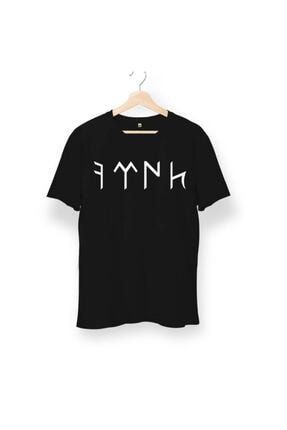 Unisex Siyah Türk Yazılı Kısa Kol T-Shirt adv-göktürk-04