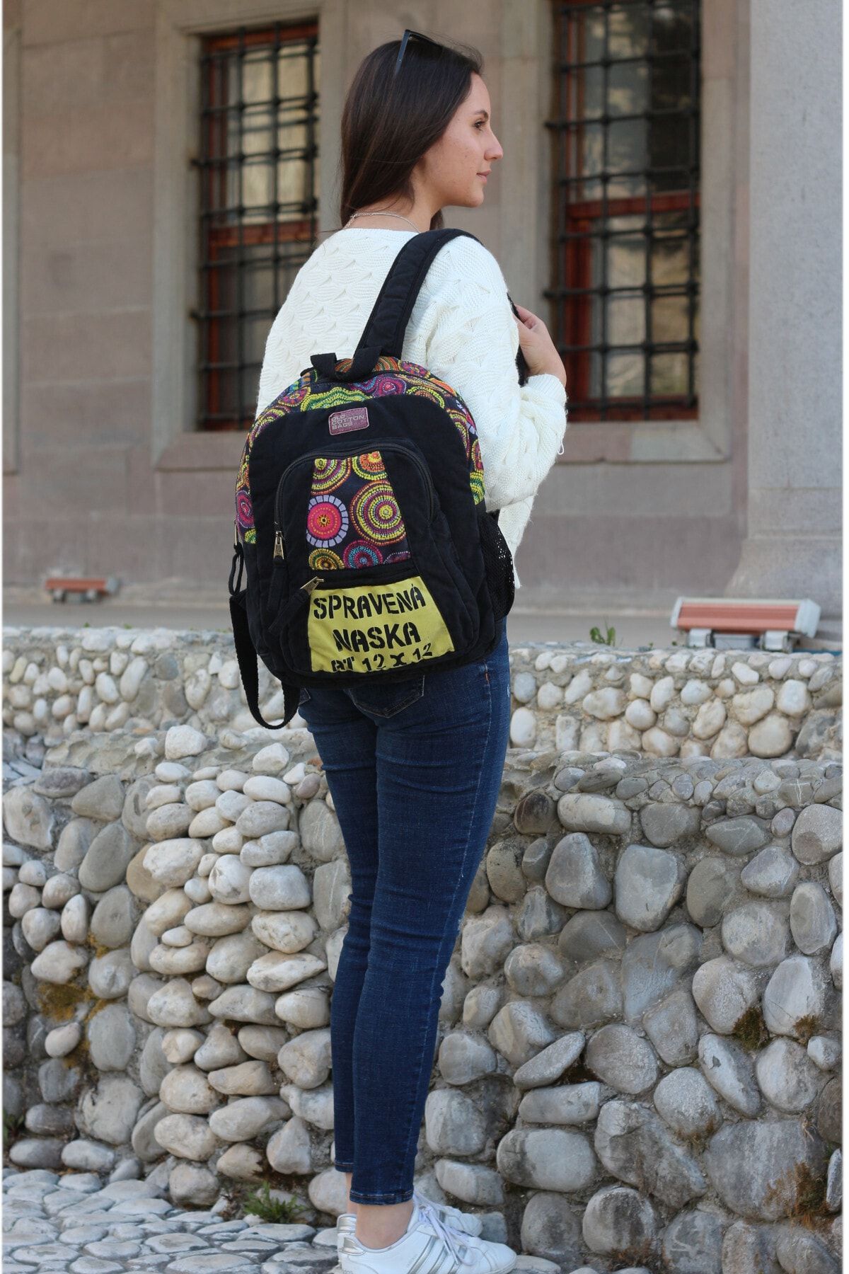 Denim bag on sale with patches