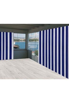 Mavi Beyaz Çizgili Balkon Perdesi 325 X 250 cm PRA-1205730-6637