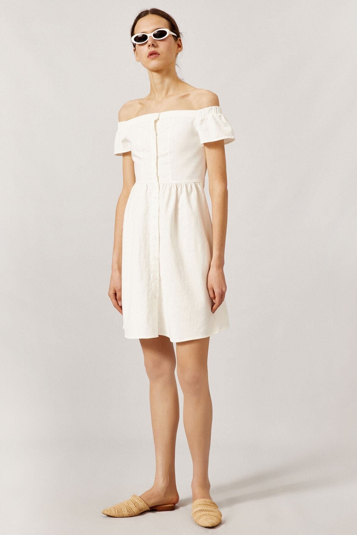 Koton Kleid Weiß A-Linie Fast ausverkauft ER7995