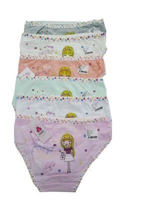 Kız Çocuk Renkli Desenli Baskılı Slip Külot 6 Lı Paket 41917