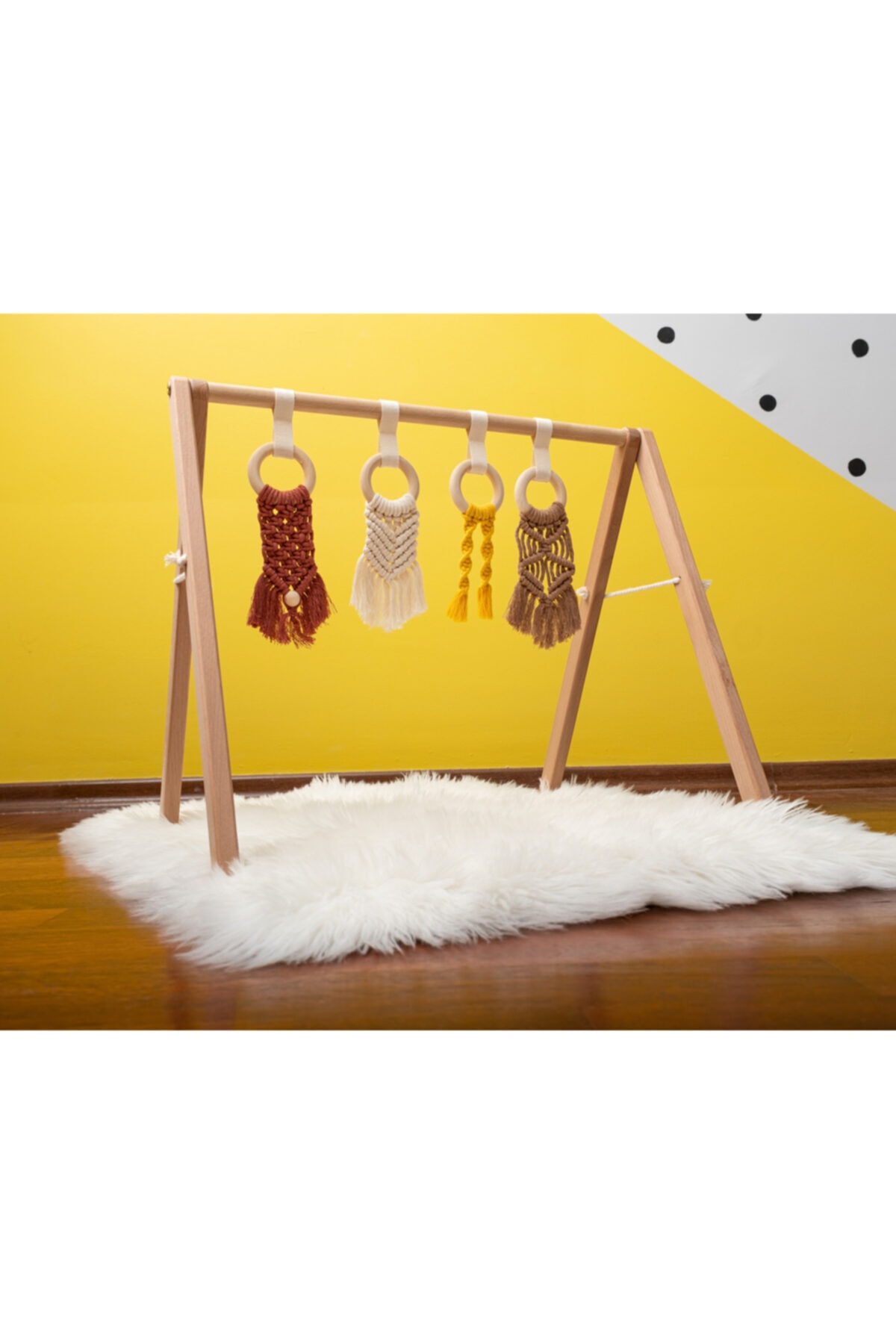 Babywulf Makrome Oyun Agaci Baby Gym Bebek Egzersiz Istasyonu 100 Pamuklu Makrome Dogal Kayin Cilasiz Fiyati Yorumlari Trendyol