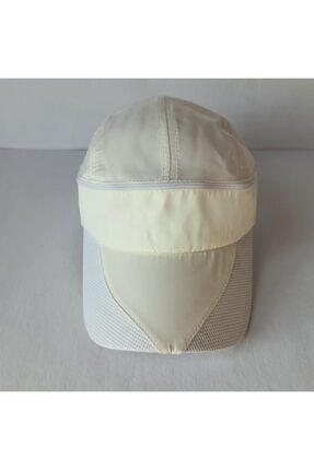Beyaz Fermuarlı Mikro Tenisçi Şapka PY1520