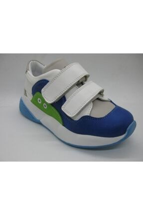 Çocuk Beyaz-Mavi Iç Dış Deri Ortopedik Spor Ayakkabısı 01404 31-35 ANG01404BEYAZ-MAVİ