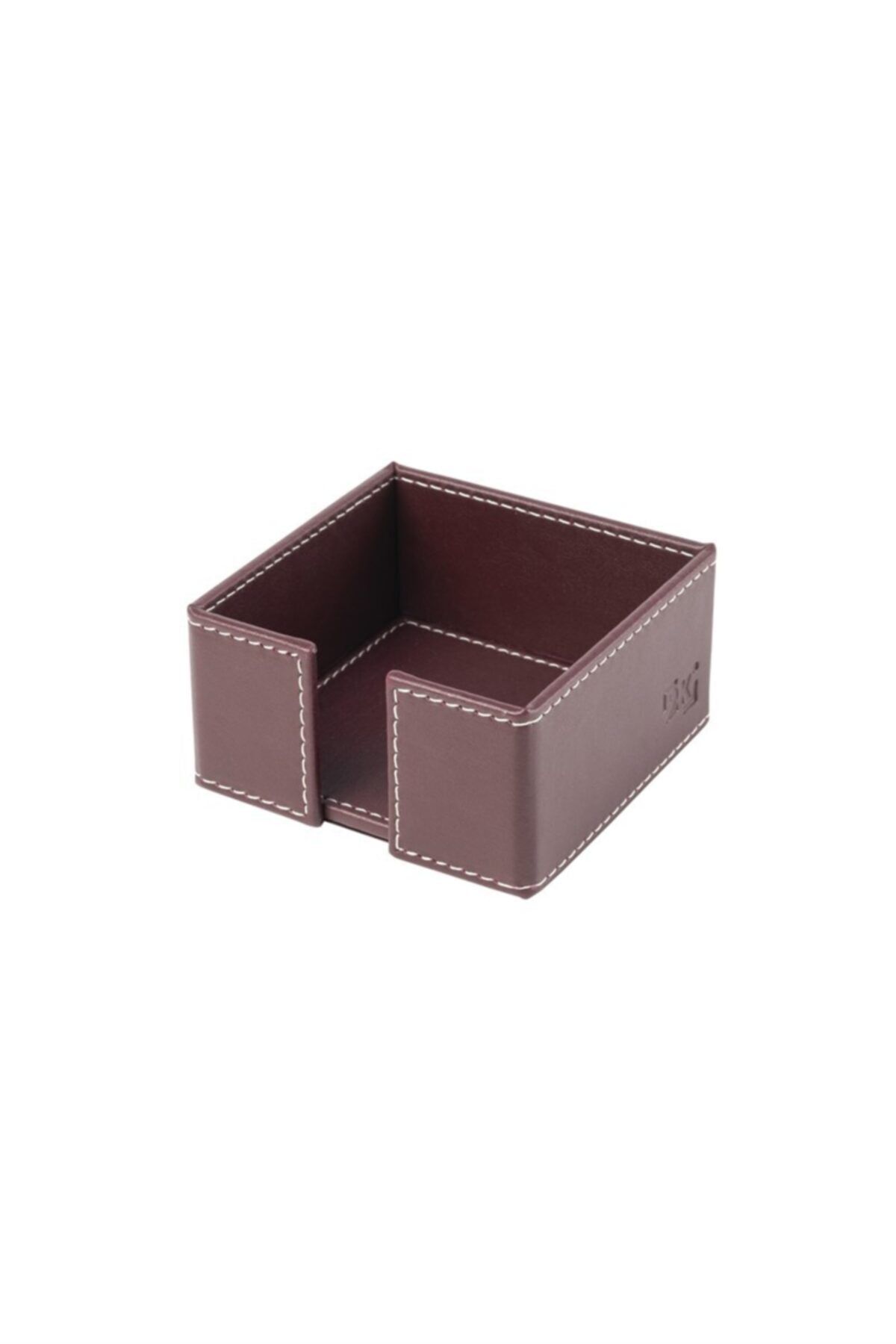 2K-Cube Notepad Holder Artificial Leather Desktop 10x10x5 Cm 2
