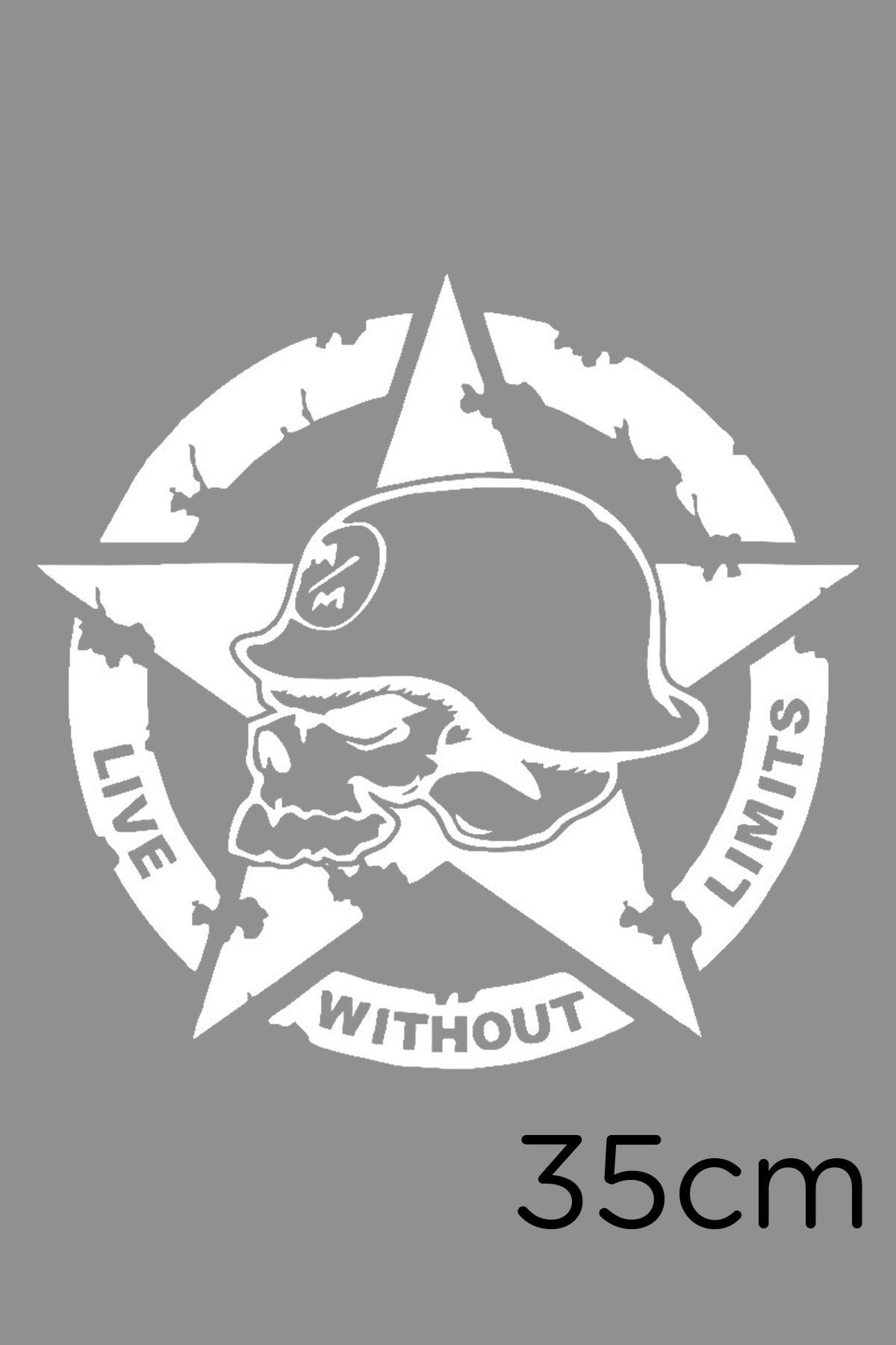 MIGNATIS Autocolant Army Skull Modified Car Auto Sticker 35cm - Alb - One Size