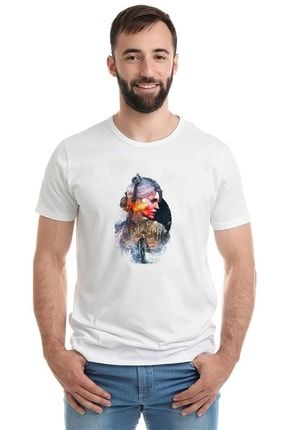 The Witcher Baskılı Beyaz Erkek Örme Tshirt T-shirt Tişört T Shirt BGA2711ERKTS