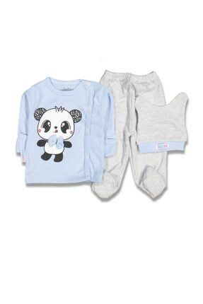 Erkek Bebek Mavi Panda 5'li Zıbın Takımı 113106
