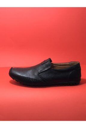 Erkek Siyah Deri Yazlık Çarık Ayakkabı 0402