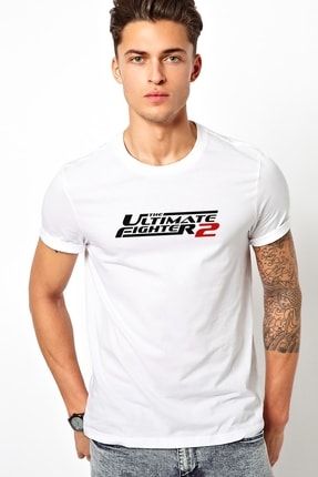 Ufc Ultimate Fighting Championship Baskılı Beyaz Erkek Örme Tshirt RF0574-ERKTS