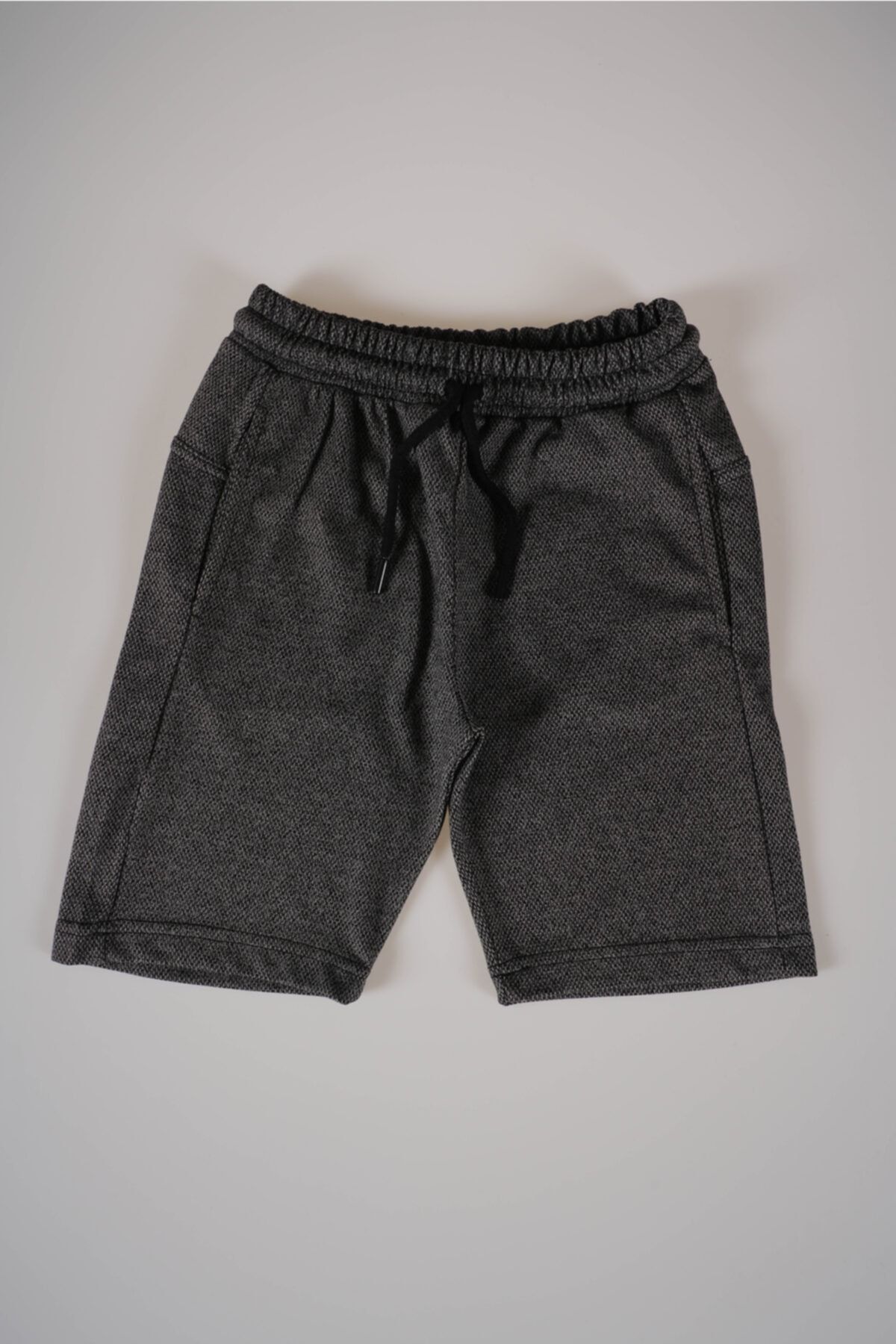 MİNİKO KİDS-Pantaloni scurți din bumbac pieptănat gri pentru băieți 1