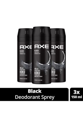 Erkek Deodorant & Bodyspray Black 48 Saat Etkileyici Koku Vücut Spreyi 150 ml X3 Adet SET.UNİ.221