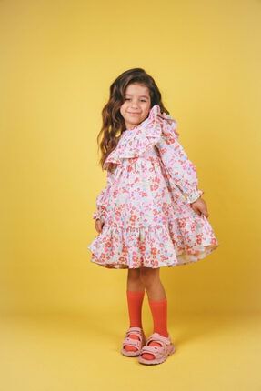 Kız Çocuk Megu Fırfırlı Elbise Megu01