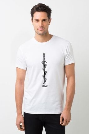 The Witcher Zireael Baskılı Beyaz Erkek Örme Tshirt RF0227-ERKTS