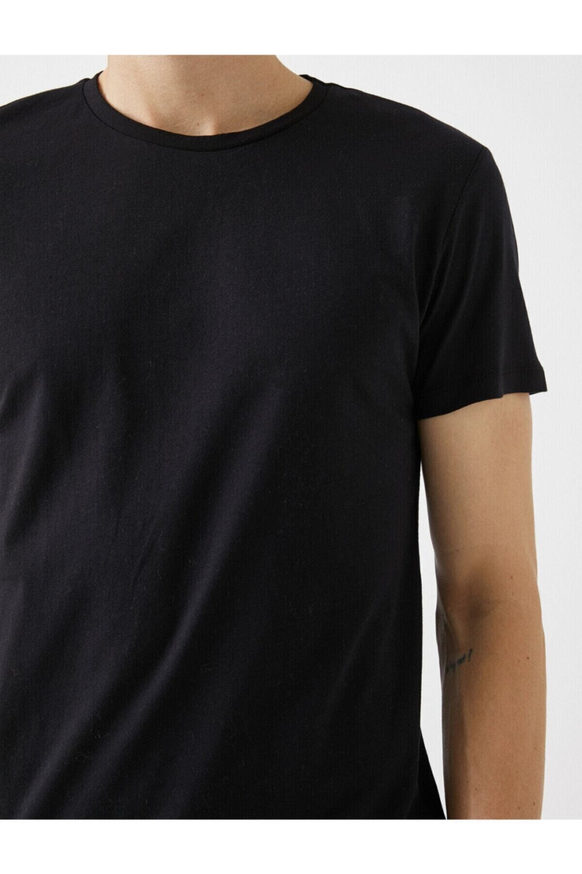 تیشرت مردانه مشکی کوتون | 1YAM12136LK اورجینال - تصویر 5
