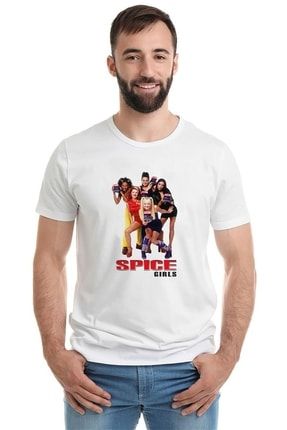 Spice Girls Baskılı Beyaz Erkek Örme Tshirt T-shirt Tişört T Shirt BGA2612ERKTS