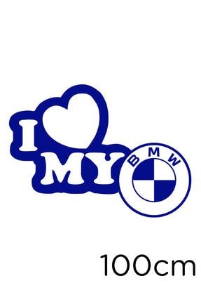 I Love My New Logo Bmw Araç Sticker Yapıştırma 100 Cm - Lacivert 100CM-STK3153