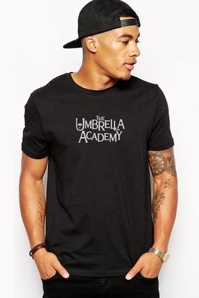 The Umbrella Academy Yazi Baskılı Siyah Erkek Örme Tshirt T-shirt Tişört T Shirt RF0221-ERKTS