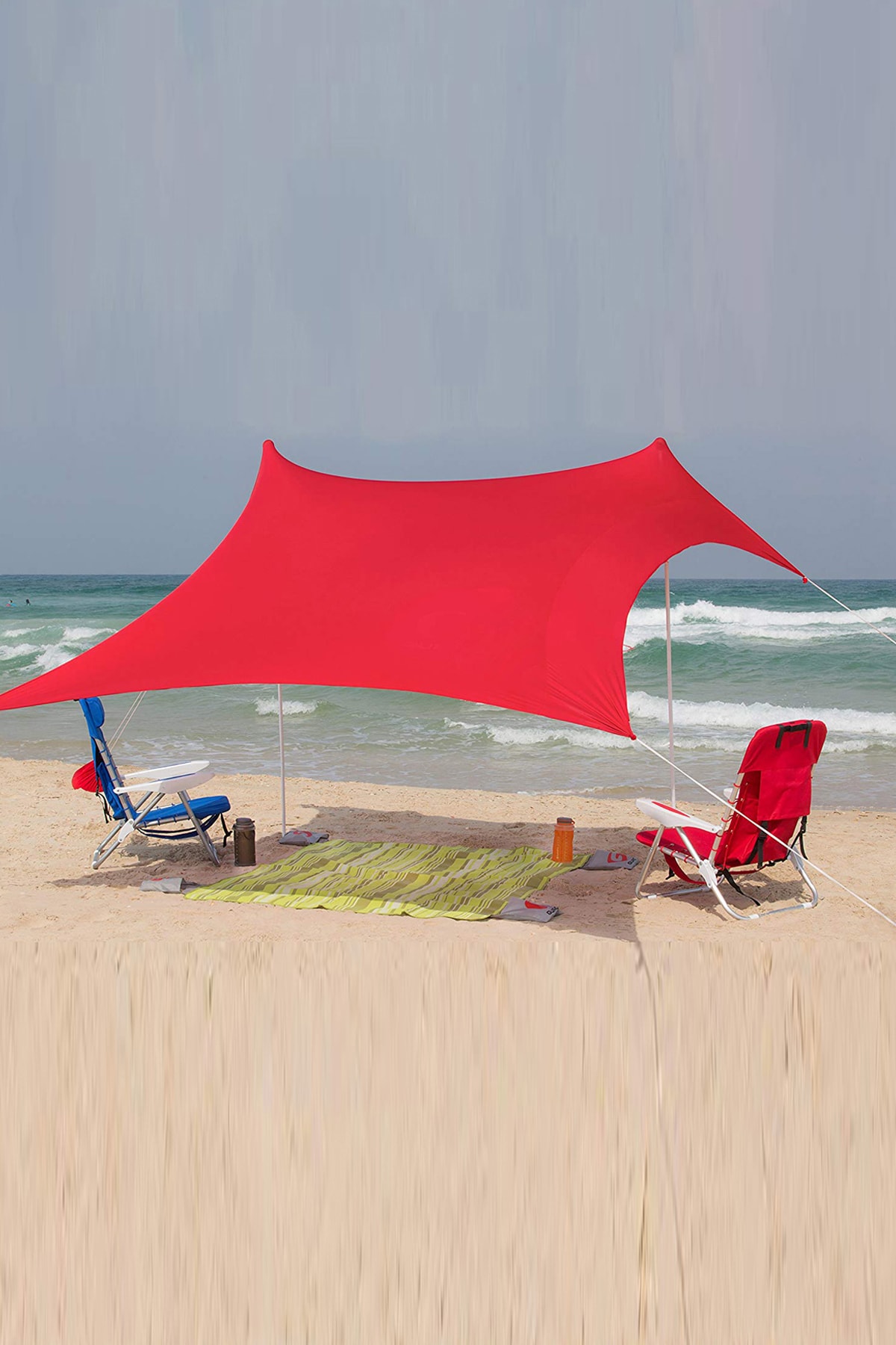 Bundera Zelt 2,3 Metre Gölgelik Tente Plaj Şemsiyesi Bahçe Teras Çardak Kamp Piknik Güneşlik Şemsiye Kırmızı