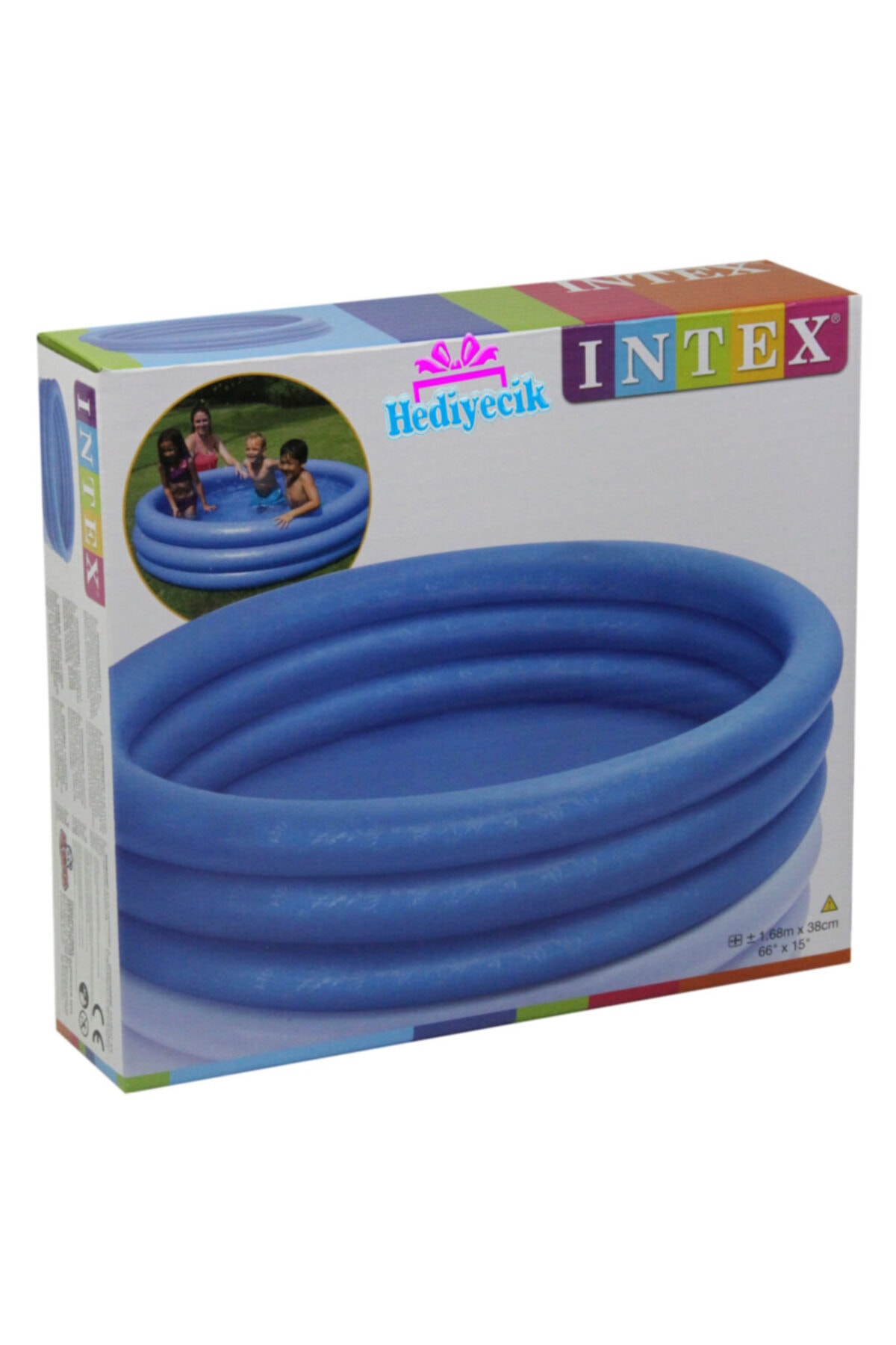 hediyecik 3 Boğumlu Mavi Kristal Desenli Çocuk Oyun Havuzu Set 168x40 cm Top Ve Pompa fotoğrafı 3 (önizleme)