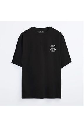 Unisex Siyah Oversize Good Times Oldschool T-shirt TW-3106