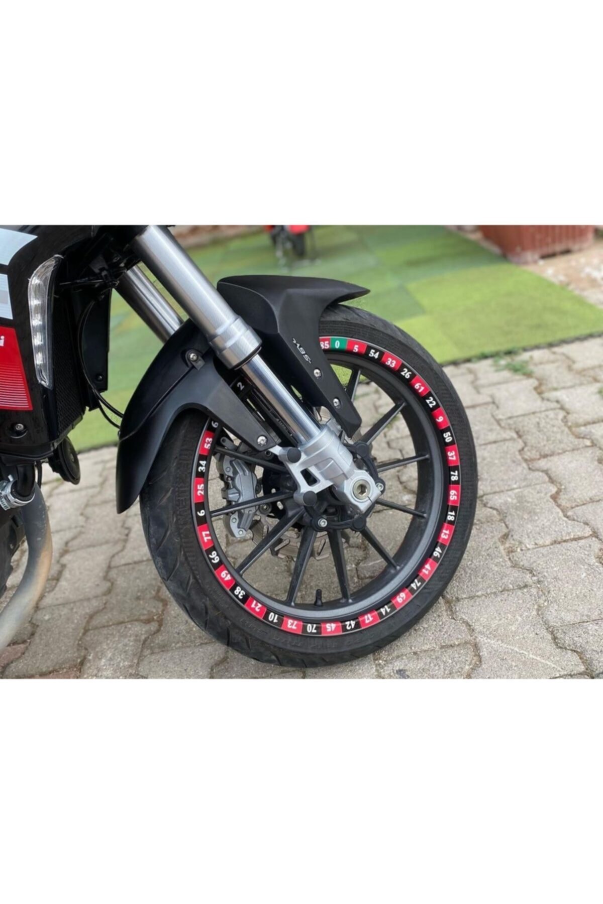 Gogo Motosiklet Tekerlek Rulet Jant Şeridi Sticker Seti Kırmızı