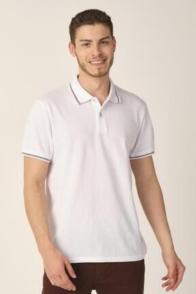 Erkek Beyaz Regular Fit Polo Yaka T-shirt (e21-8103) E21-8103