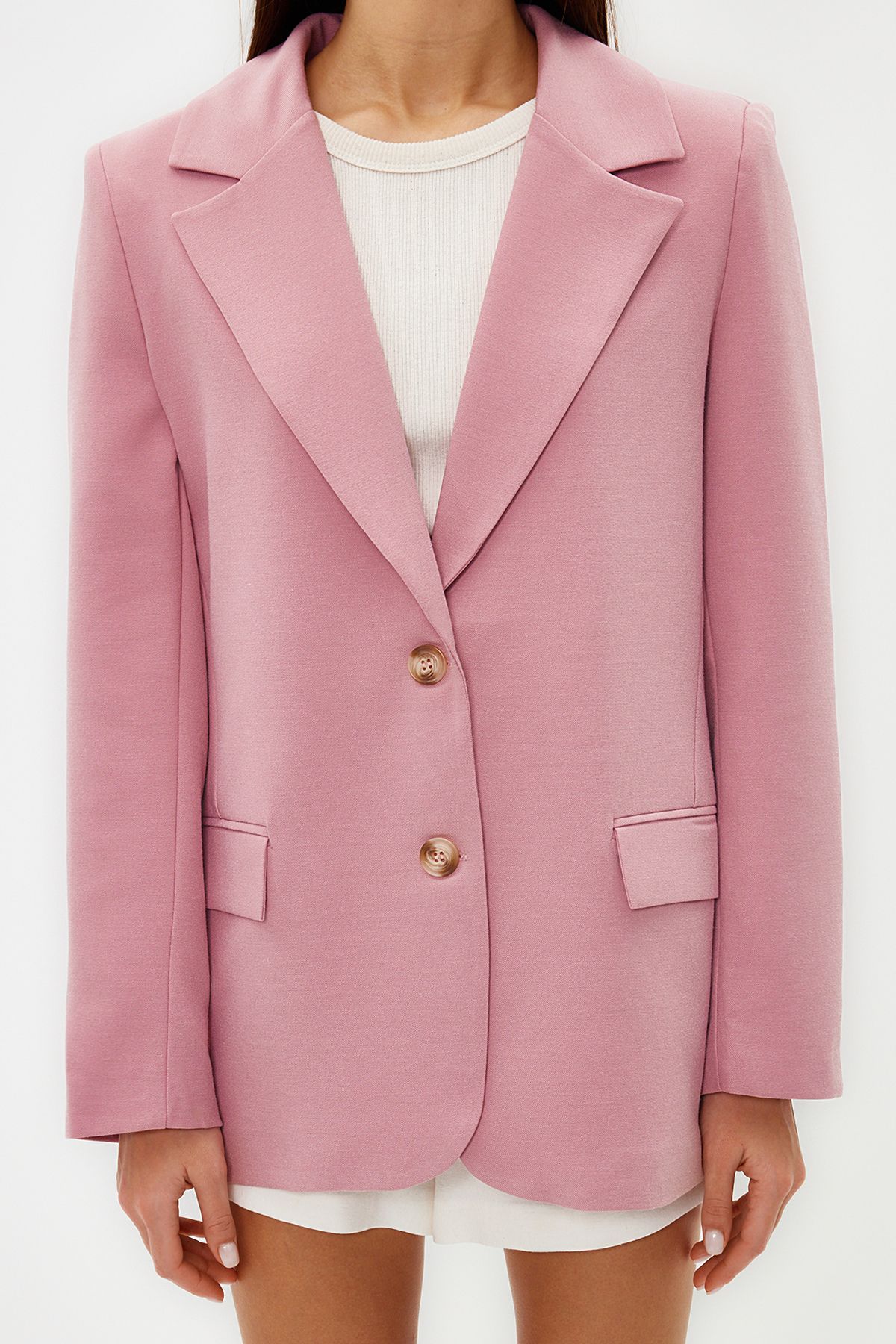 Trendyol Collection-Pinke Blazerjacke in limitierter Auflage – normal gefüttert TWOAW23BC00132 4